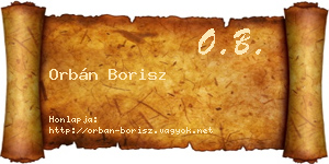 Orbán Borisz névjegykártya